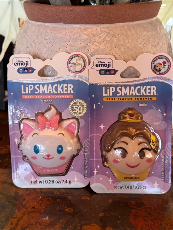 Lip Smackers Other - Lip Smacker Disney Emoji Marie Pink & Belle Yellow Hydrating Lip Gloss
